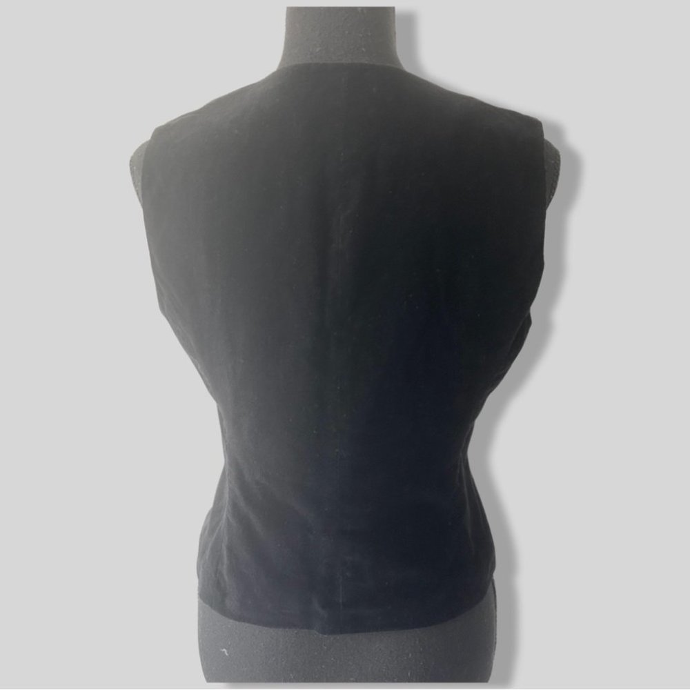 Vintage 90s Susan Bristol Embroidered Velvet Waistcoat Vest - Picture 3 of 11